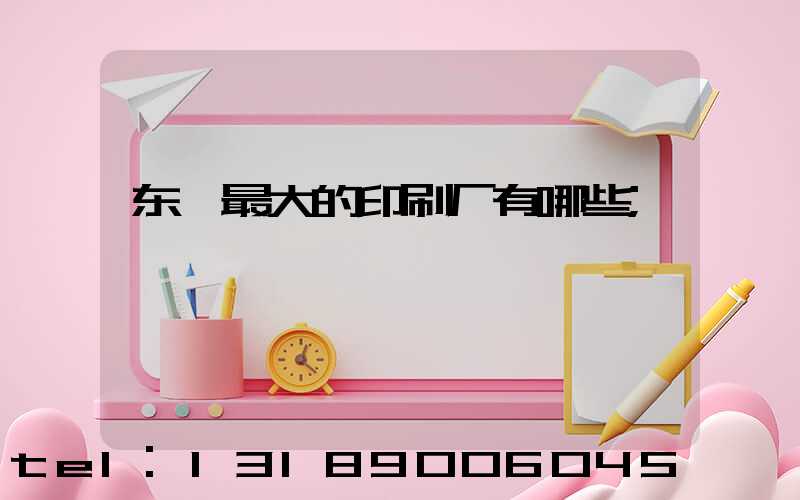 东莞最大的印刷厂有哪些