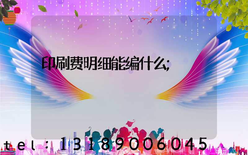 印刷费明细能编什么