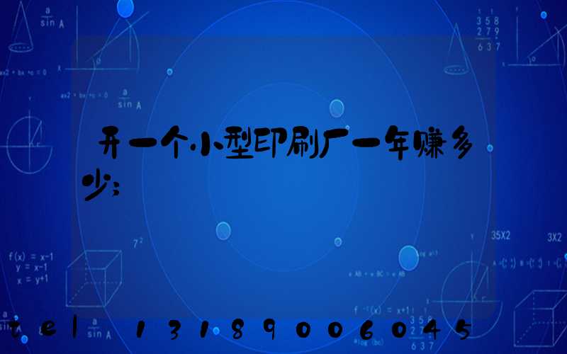 开一个小型印刷厂一年赚多少